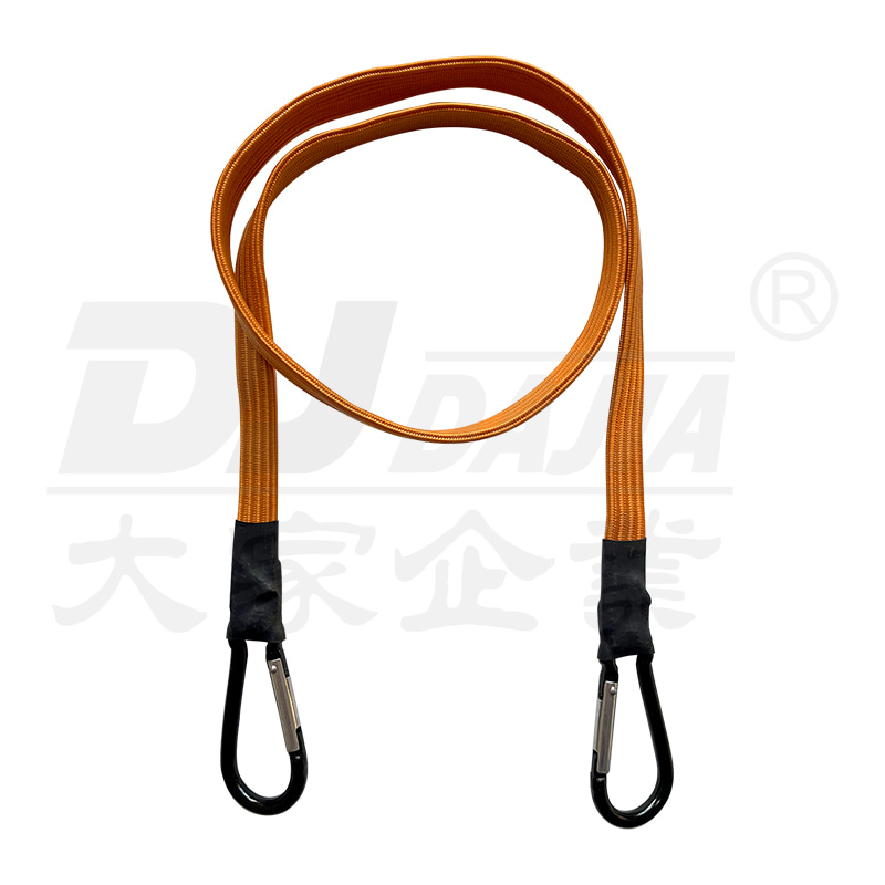 17 mm platte bungee koord met karabijnhaak （aluminium legering）